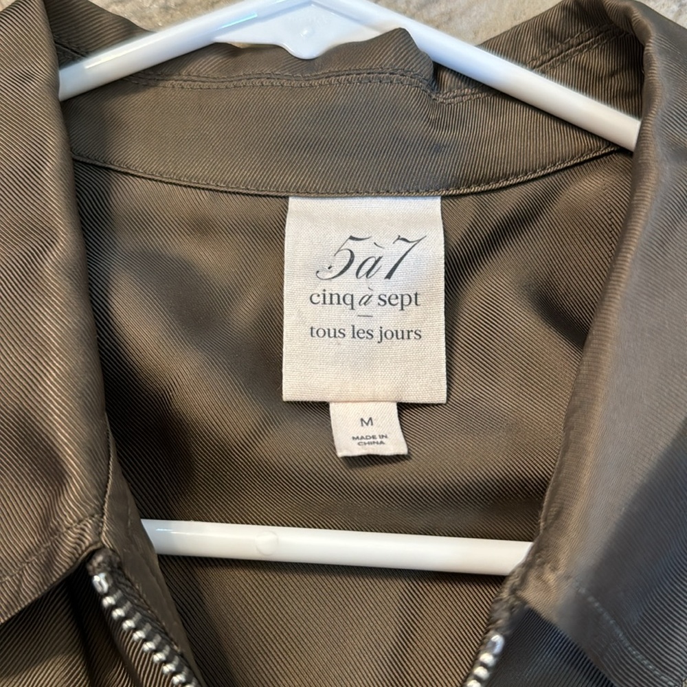 Cinq a Sept Helene Green Zip Peplum Jacket Size Medium - Picture 8 of 14